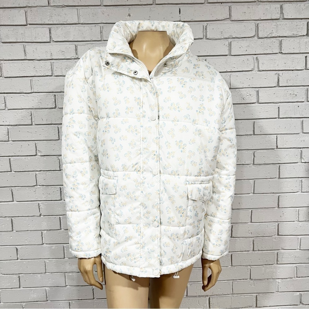 Neon Rose Women’s Vintage Ditsy Floral Puffer Jacket - Picture 9 of 10